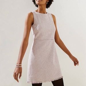LOFT pink and black tweed dress